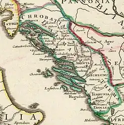 Image 35Map of Dalmatia in 1715 by Guillaume Delisle (from Albanian piracy)