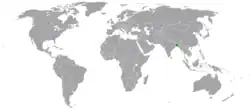Map indicating locations of Bangladesh and Panama