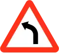 Sharp bend to the left ahead