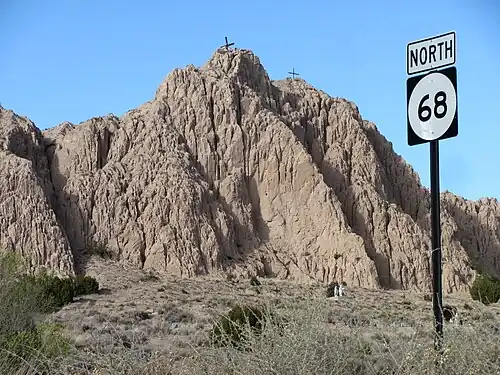 Barrancos Blancos at the intersection of NM Route 68 and NM Route 75