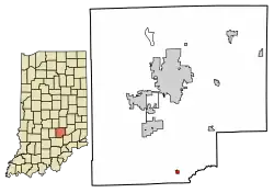 Location of Jonesville in Bartholomew County, Indiana.