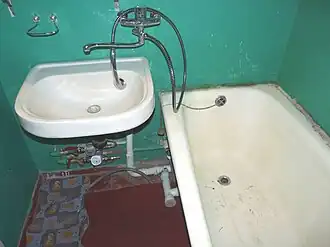 A bathroom with a sink and a bathtub