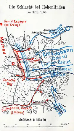 Plan of the Battle of Hohenlinden, from Schirmer's Kriegsgeschichtlicher Atlas
