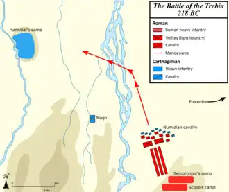 A map showing the opening stages of the battle