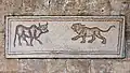 Fifth-century mosaic of a bull and a lion at Beiteddine Palace.