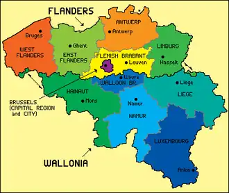 Image 2Map of Belgian regions and provinces. (from Geography of Belgium)