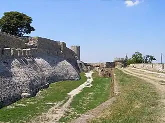 Photo shows part of the old fortifications of Belgrade.