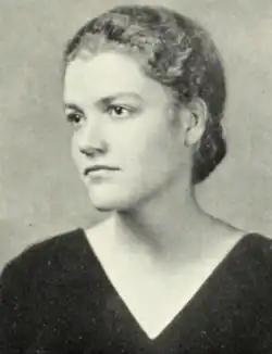 Photograph of Elizabeth "Betty" Armstrong Wood from the 1933 Mortarboard yearbook of Barnard College