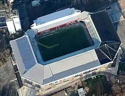Aerial view of the stadium