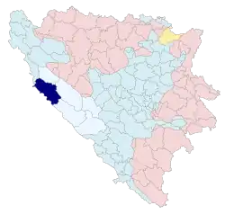 Location of the Municipality of Bosansko Grahovo within Bosnia and Herzegovina