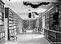 Photograph of the library of the old building, late 1800s or early 1900s