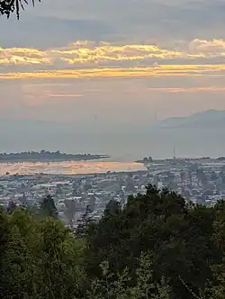 View west to the Golden Gate Bridge