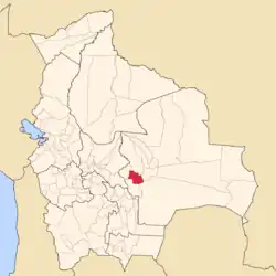 Location of Ñuflo de Chávez Province within Bolivia