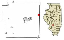 Location of Mulberry Grove in Bond County and Illinois