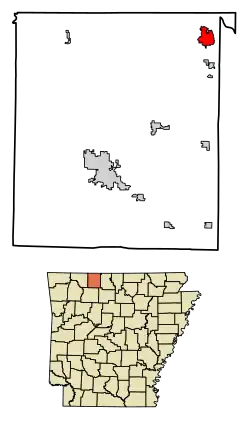 Location of Diamond City in Boone County, Arkansas.