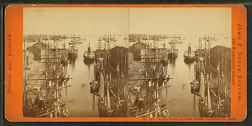 The view of Boston Harbor from State Street Block, ca.19th c.