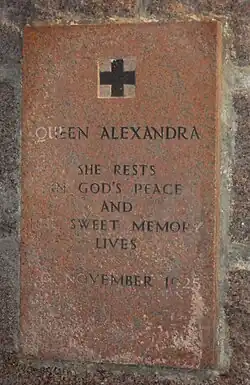 Wall-mounted plaque for Queen Alexandra