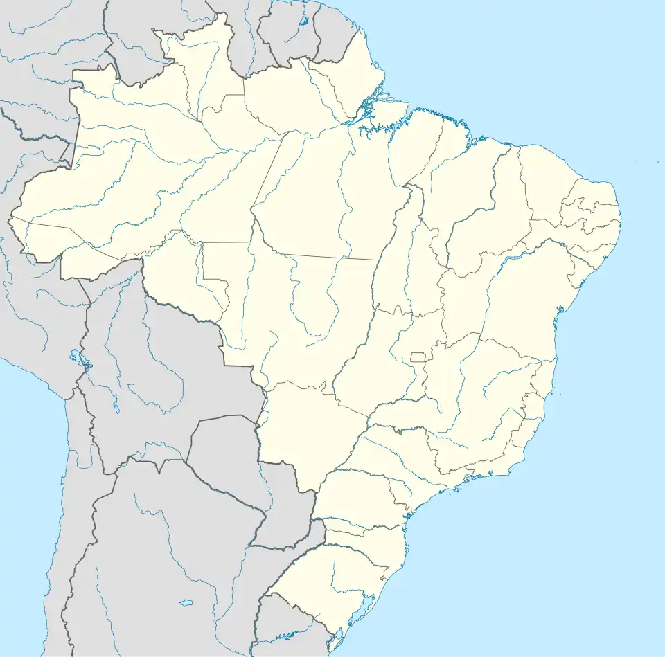 The locations of the accident and departure airports shown on a map of Brazil.