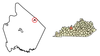 Location of Irvington in Breckinridge County, Kentucky.