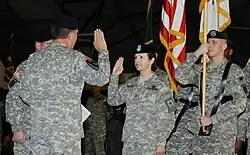 Brigadier General Colleen McGuire takes oath of office in Washington DC in 2010.