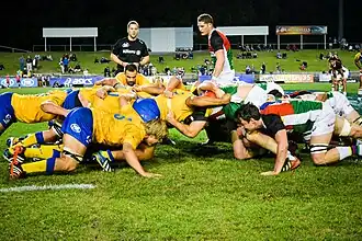 Brisbane City scrum down v North Harbour Rays