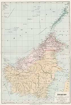 Map of British and Dutch Borneo, 1904.