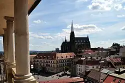 View of the Cathedral of St. Peter and Paul and Dietrichstein Palace