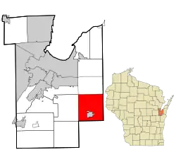 Location in Brown County and the state of Wisconsin