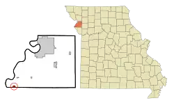 Location of Lewis and Clark Village, Missouri