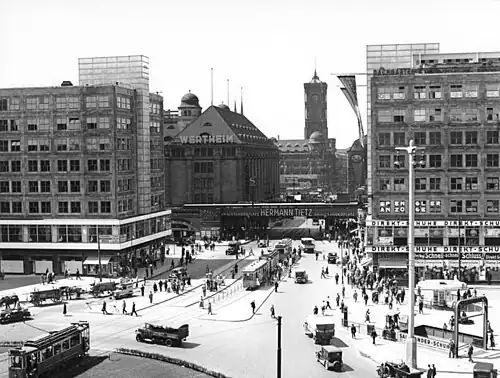 Berlin-Mitte Königsstraße (now Rathausstraße) as see from Alexanderplatz