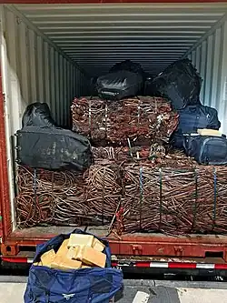 A 2,133-pound seizure of cocaine in a shipping container shipped from South America to Europe.