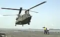 127 Squadron CH-47SD lands aboard USS&nbsp;Rushmore during Exercise CARAT 2001.