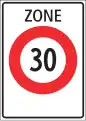 2.59.1a Start of area with a 30&nbsp;km/h speed limit