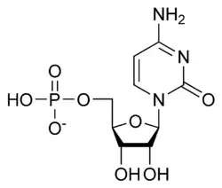 Skeletal formula of cytidine monophosphate as an anion (1- charge)