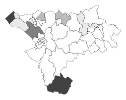 Map of TUSC, Socialist Labour and independent candidates and vote share, scattered across urban and rural seats.