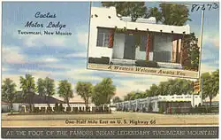 Postcard promoting the motor lodge