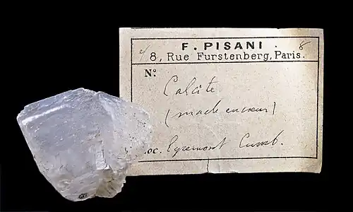 Calcite - Next Macle[1011] - Autograph of Pisani - Egremont Cumberland England