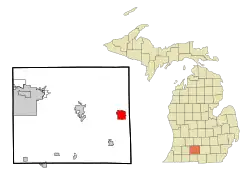 Location of Albion, Michigan