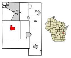 Location of Stockbridge in Calumet County, Wisconsin.