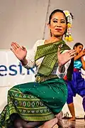 Traditional dancer wearing a sbai