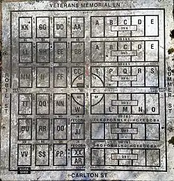 Map of Camp Hill Cemetery.