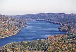 Canadice Lake is one of the Finger Lakes. It is surrounded by the Hemlock-Canadice State Forest.