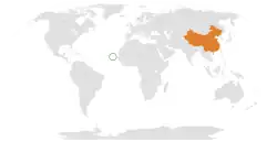 Map indicating locations of Cape Verde and China