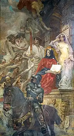 Painting on a wall in the Hall of Illustrious, Dura lex, sed lex