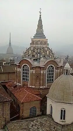 External view (with the cathedral dome in the forefront and the Mole Antonelliana in the background)