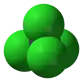 Space-filling model carbon tetrachloride