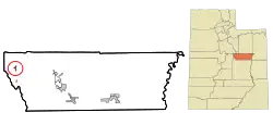 Location in Carbon County and the state of Utah