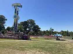 Rides for a carnival/music festival.