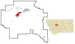 Location of Ulm, Montana
