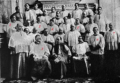 The Sistine Chapel Choir in 1898; Salvatori is labeled as "2".